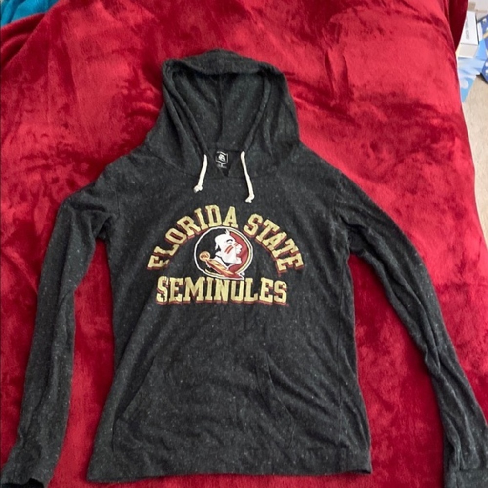Black Lightweight Top with Hood and Collegiate Style